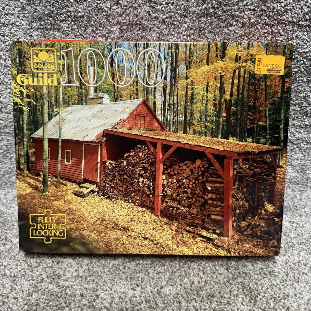 Golden Guild 1000 Piece Jigsaw Puzzle 21.5" x 27.5" The Sugar House Fall Vintage